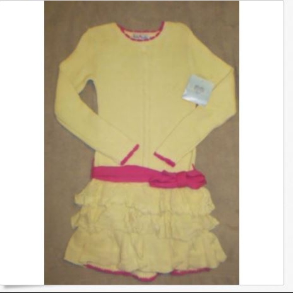 Hula Mula Boutique Cream Pink Sweater Dress Size 8